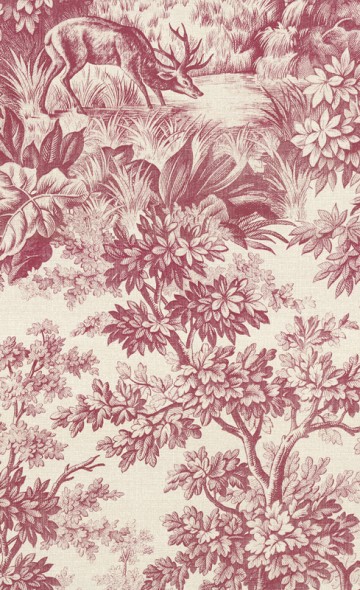Stag Toile - Burgundy